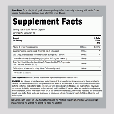 Ultra Energy Booster, 90 Quick Release Capsules