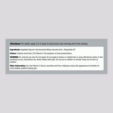 Vitamin C Serum 12%+, 2 fl oz (59 mL) Dropper Bottle