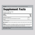 Supplement Facts panel for CoQ10 100mg with Black Pepper Extract, in a bottle of 120 softgels.