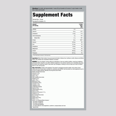 Whey Protein Isolate WheyFit (Decadent Dutch Chocolate), 5 lb (2.268 kg) Bottle