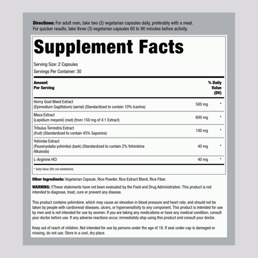 Horny Goat Weed Complex, 500 mg (per serving), 60 Capsules