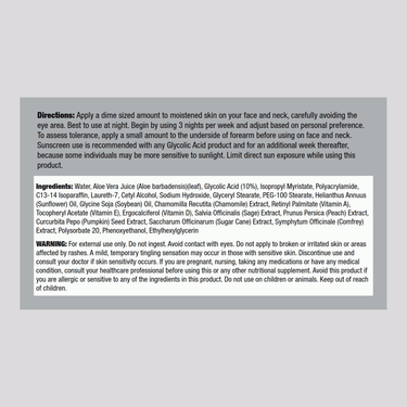 10% Glycolic Acid Cream, 4 oz (113 g) Jar