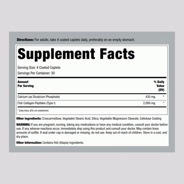 Marine Collagen Type 1, 2000 mg (per serving), 120 Coated Caplets