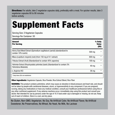 Ultimate Horny Goat Weed Complex, 100 Vegetarian Capsules