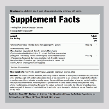 Vi-Max Male "MEN ONLY", 120 Quick Release Capsules