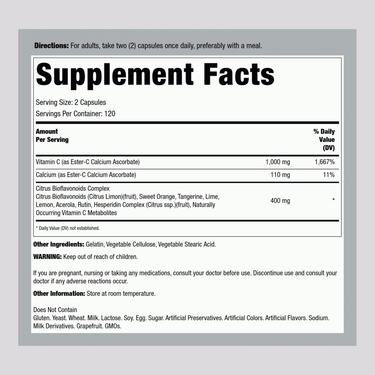 Ester C with Citrus Bioflavonoids, 500 mg, 240 Capsules
