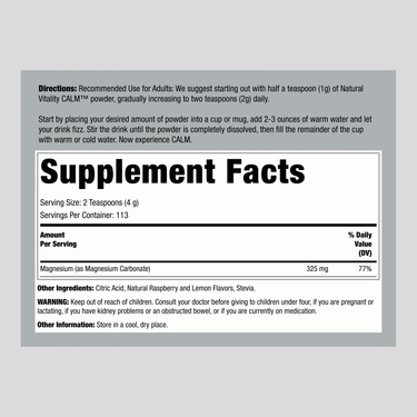 CALM Powder Raspberry-Lemon, 16 oz (453 g)