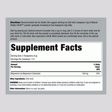 CALM Powder Unflavored, 16 oz (453 g)