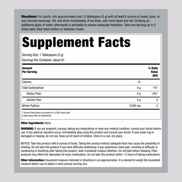 Psyllium Husks, 1 lb (454 g) Bottle