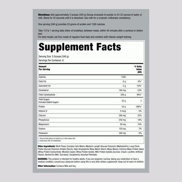 Mass Gainer 1300 (Massive Vanilla), 6 lb (2.721 kg) Bottle