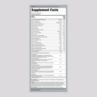 Detailed Supplement Facts for Woman's Multi Coated Caplets, 180 count.