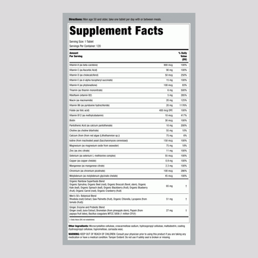 Men's One 50+ plus Real Food Nutrients, 120 Vegetarian Caplets