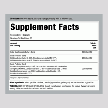 Ultimate Flora Extra Care Probiotic 50 Billion, 60 Delayed Release Vegan Caps