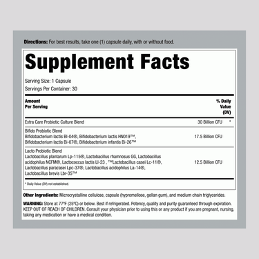 Ultimate Flora Extra Care Probiotic 30 Billion, 30 Delayed Release Vegan Caps