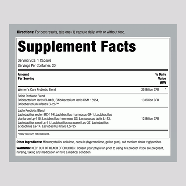 Ultimate Flora Women's Care Probiotic 25 Billion, 30 Delayed Release Vegan Caps