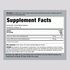 Image of Supplement Facts for Calcium HMB 750 mg Capsules in a clear and detailed display.