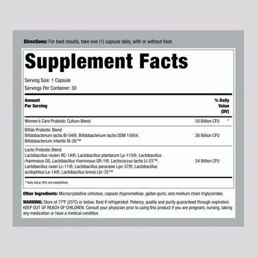 Ultimate Flora Women's Vaginal Care Probiotic 50 Billion, 30 Delayed Release Vegan Caps