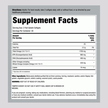Norwegian Gold Critical Omega, 60 Fish Gelatin Softgels