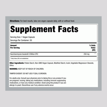 Ultimate Flora Saccaromyces Boulardii GO PACK, 20 Vegan Capsules