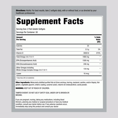 Norwegian Gold Super Critical Omega, 60 Fish Gelatin Softgels