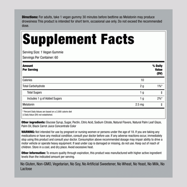 Melatonin (Delicious Strawberry), 2.5 mg, 60 Vegan Gummies