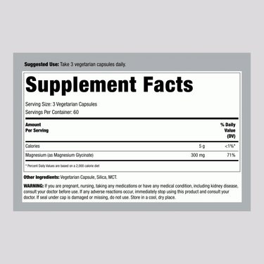 CALM Magnesium Glycinate, 325 mg, 180 Vegan Capsules