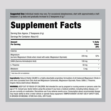 CALM Sleep with Melatonin Powder Wildberry, 6 oz (170 g) Powder