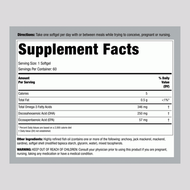 Prenatal DHA Ultra Omega-3 Fish Oil, 60 Softgels