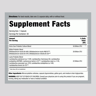 Ultimate Flora Extra Care Probiotic 50 Billion, 30 Delayed Release Vegan Caps