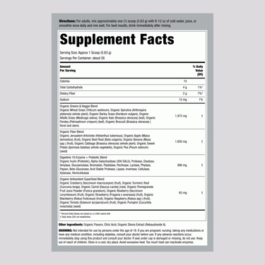 Greens Powder (Organic) (Kiwi Strawberry), 5.18 oz (147 g) Bottle