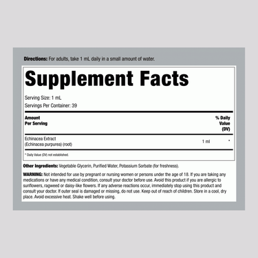 Echinacea Liquid Extract Alcohol Free, 2 fl oz (59 mL) Dropper Bottle