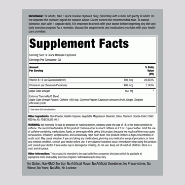 Apple Cider Vinegar Diet Plan, 84 Quick Release Capsules