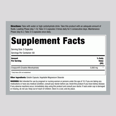 German Creatine Monohydrate (Creapure), 1000 mg, 300 Capsules
