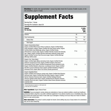 Greens & Fruits Plus Organic, 9.5 oz (270 g) Bottle