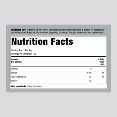 Oolong Tea, 100 Tea Bags