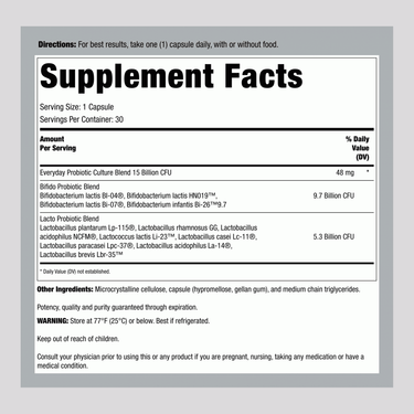 Ultimate Flora Everyday Care Probiotic 15 Billion, 30 Delayed Release Vegan Caps