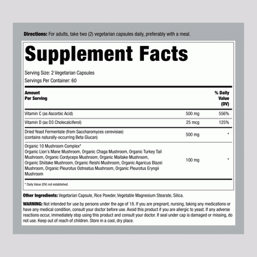 Immune Support with Beta Glucan, 120 Vegetarian Capsules