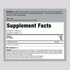 The Supplement Facts panel for L-Arginine Powder weighing 1 lb (454 g).