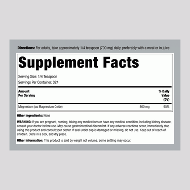 Magnesium Oxide Powder, 8 oz (227 g) Bottle
