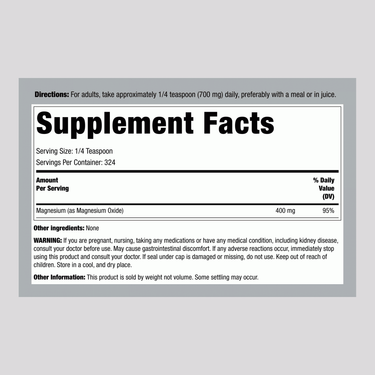 Magnesium Oxide Powder, 8 oz (227 g) Bottle