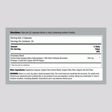 Gas Stop Fast Acting, 60 Vegan Capsules