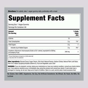 Cleansing Cranberry (Delicious Cranberry Mango), 60 Vegan Gummies