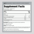 Supplement Facts panel for PB Max Calm Jar 8 oz, detailing ingredients, serving size, nutrient values, and daily value percentages.
