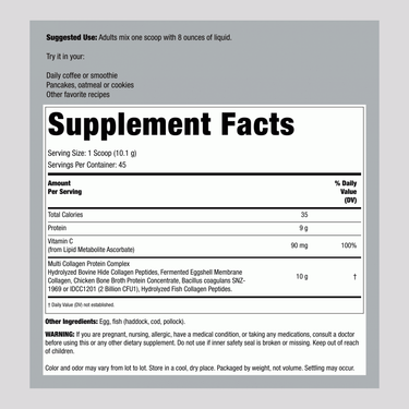 Multi Collagen Protein Powder, 1.00 lb (454.5 g) Bottle