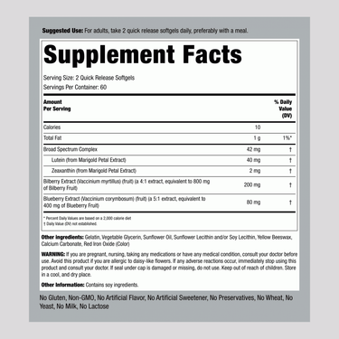 Broad Spectrum Eye Formula, 120 Quick Release Softgels