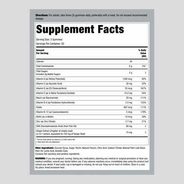 Supplement Facts panel displaying contents for Prenatal with DHA.