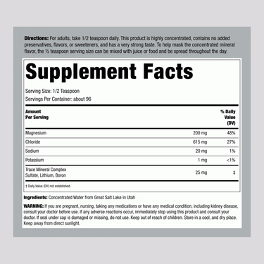 Trace Mineral Liquid, 8 oz (237 mL) Bottle