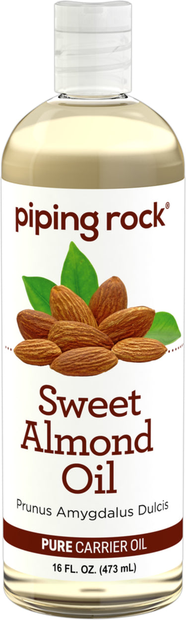 Sweet Almond Oil, 16 FL OZ (473 mL), pure carrier oil with Prunus Amygdalus Dulcis.