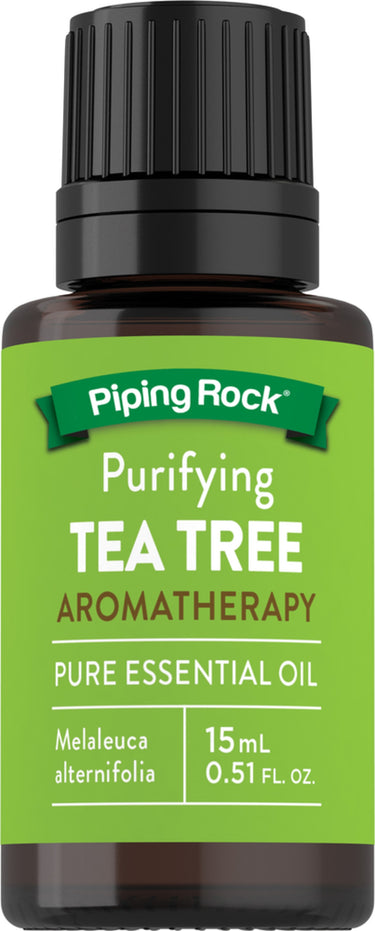 Tea Tree Pure Essential Oil in a 15 mL (0.51 FL. OZ.) bottle, ideal for aromatherapy and natural wellness.