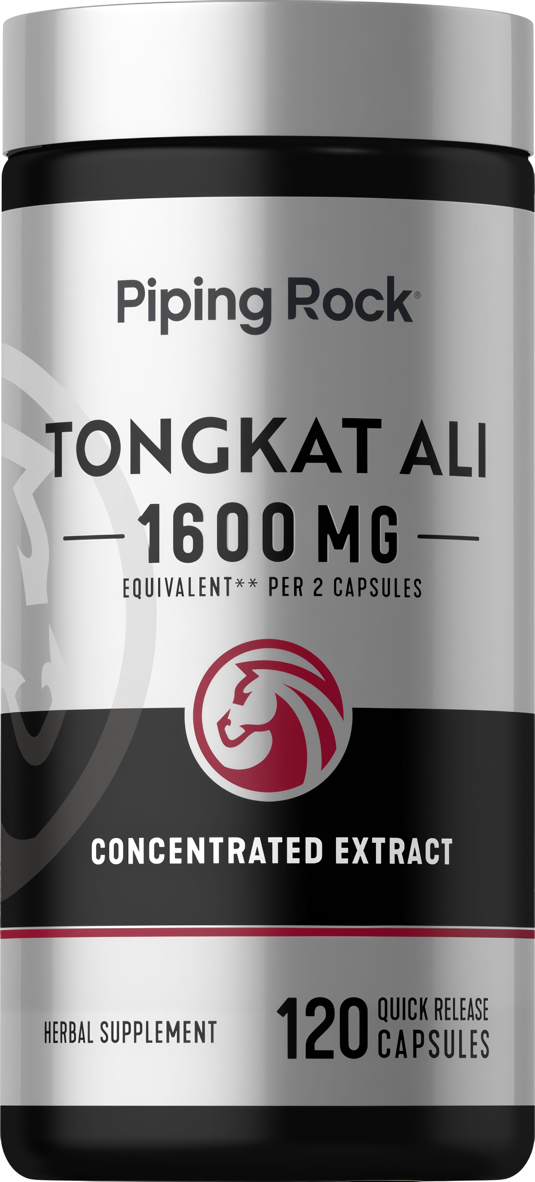 Tongkat Ali 1600 MG per 2 capsules, concentrated extract, herbal supplement, 120 quick-release capsules.